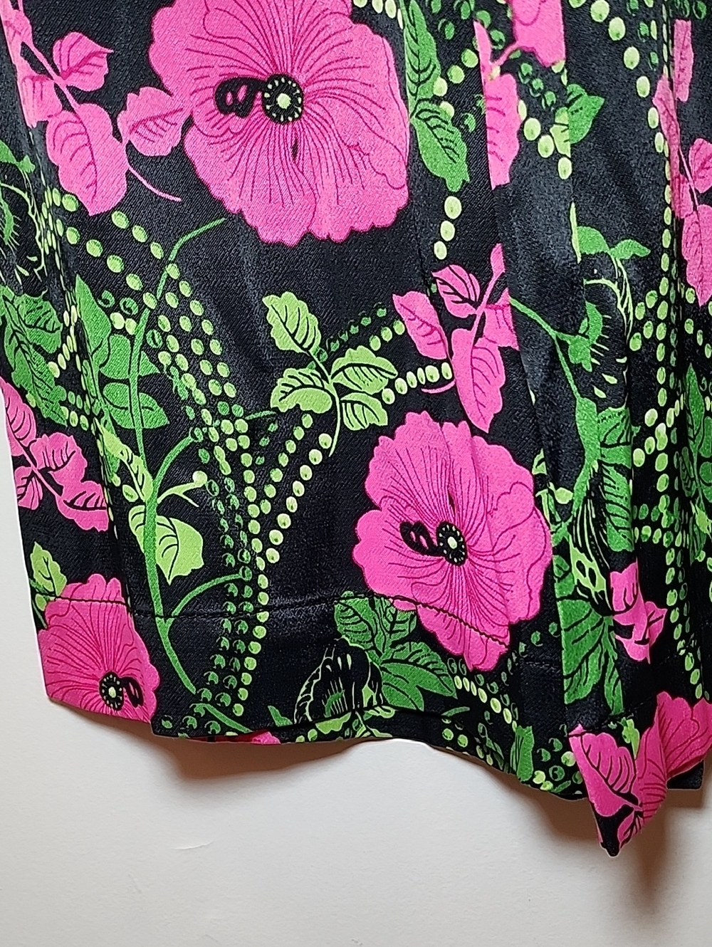 Anthropologie Maeve The Saria Smocked Wide-Leg Floral Pants Kelly Green/Pink S - Picture 8 of 16